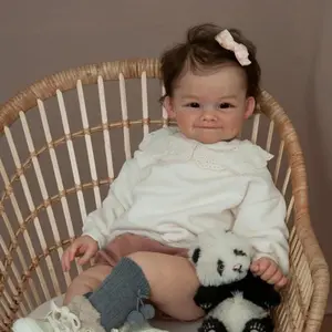 NPK 24inch Raya Reborn Toddler Girl Soft Cloth Body Rooted Hair High Quality Hand Painted Doll 3D Skin