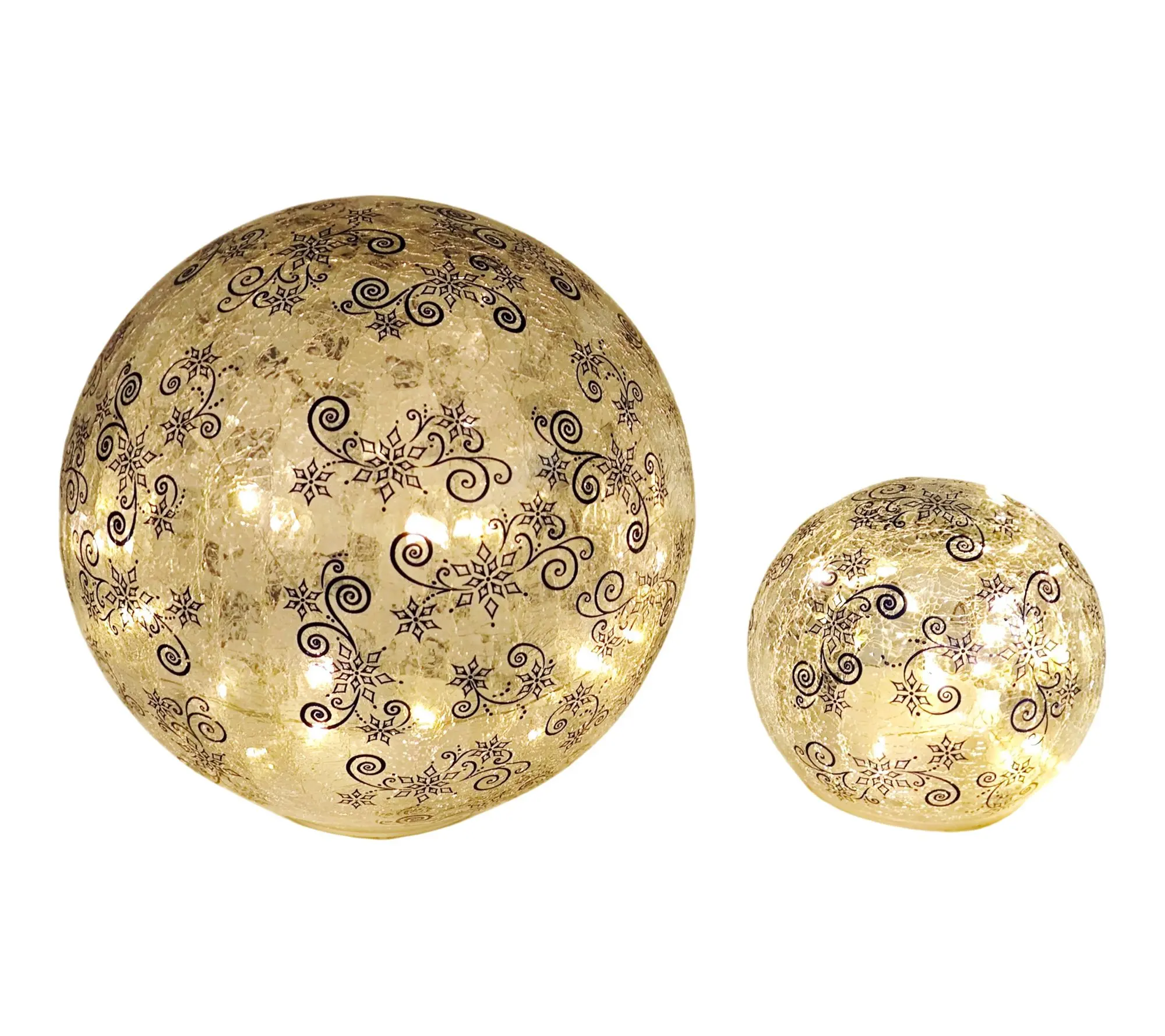 Temp-tations Set of 2 Crackle Glass Spheres