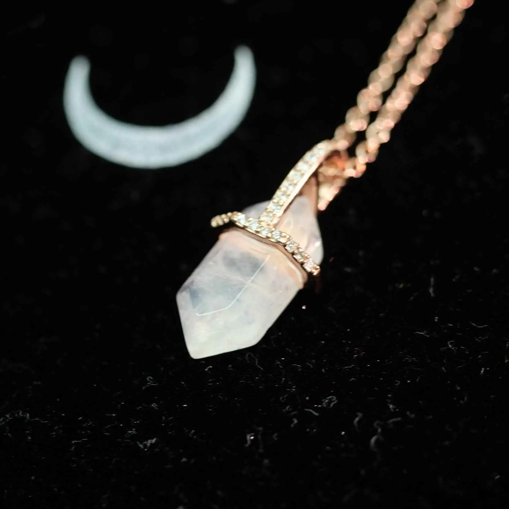 Moonstone Necklace For Women, Hexagon Moonstone Necklace 925 Sterling Silver Necklace, Perfect For Giving As A Valentine's Day Or Birthday Gift To Your Girlfriend, Zircon Pendant Necklace