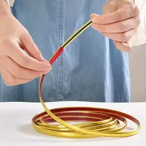 Self-Adhesive Decorative Trim Strips, Waterproof Metal Texture Sealing Strips, Skirting Boards, Baseboards, Kitchen & Bathroom Decor