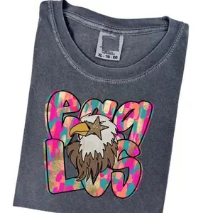 Preppy Eagles Mascot Shirt, Football Tshirt, Football Mom Tshirt, Cute Game Day Shirt, Mascot Shirt, School Mascot Shirt, Eagles Shirt Cotton Fit