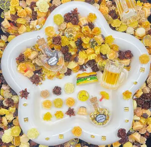 Butter Beer Cheers - Soft Resin Nail Art Charms with Metal Pendants – Drillable Floral Resin Decorations for Jewelry Making & DIY Crafts