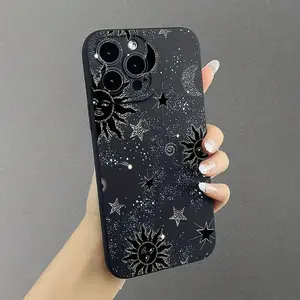 Star & Moon Pattern Phone Case, Decorative Phone Protector Cover with Protection, Phone Accessories Compatible with iPhone