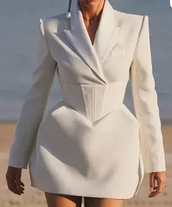 NEW $125 Izza Cream Structured Blazer Dress