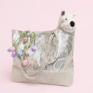[Memorial Day Picks] Tota-ally, Silver Foil Leopard Print Tote, deal for Daily Use & Casual Outings, Valentine's Day Lover's Gift Stylish Tote Bag Pastel Tote Bags curve tote bag Bohemian Straw Bag tote bag tote bag for women