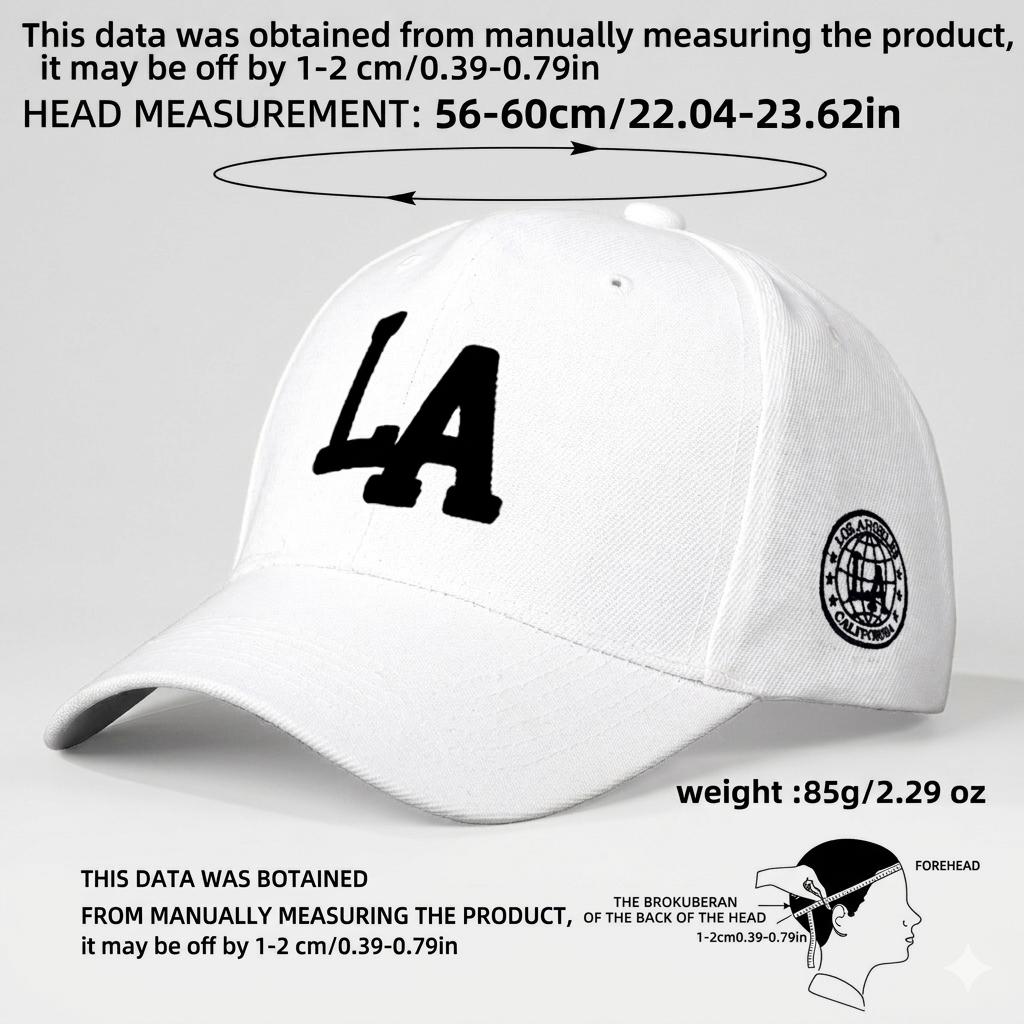 Classic Vintage Letter Baseball Cap for Men & Women - Premium Cotton Adjustable Dad Hat - Iconic  Letter Logo - Structured Performance Sport Cap for All Seasons - Breathable & Comfortable