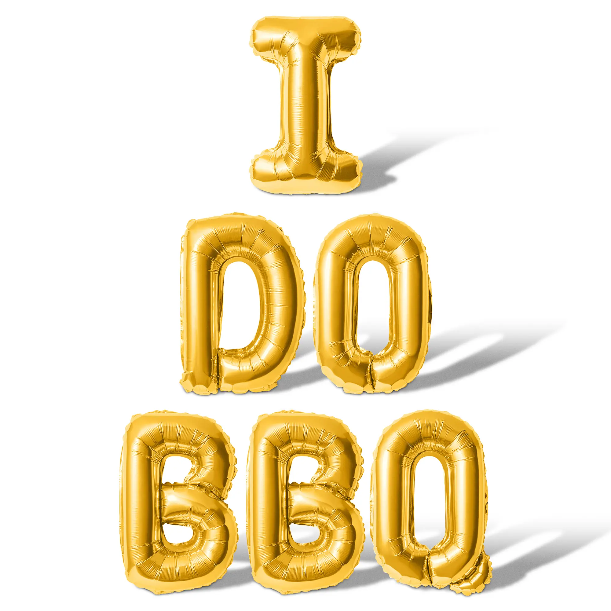Letter Balloons - I DO BBQ 16" Inch Alphabet Letters Foil Mylar Balloon Engagement Party Banner