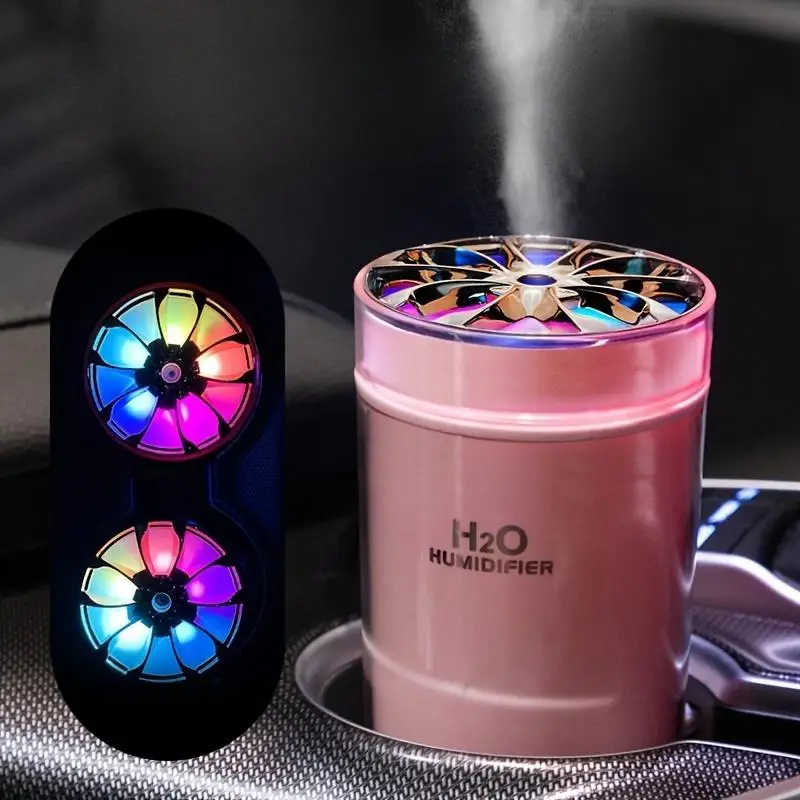 USB Powered Car Humidifier, Portable Car Air Humidifiers, Car Air Humidifier with 7 Color Changing Light, Waterproof Car Aromatherapy Diffuser Humidif