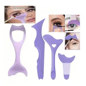 4Pcs Silicone Eye Makeup Tools Set | Smudge Eraser & Stamp Guide for Winged Eyeliner | Reusable Easy Clean Tool for Beginners | Cat Eye Stencil Kit