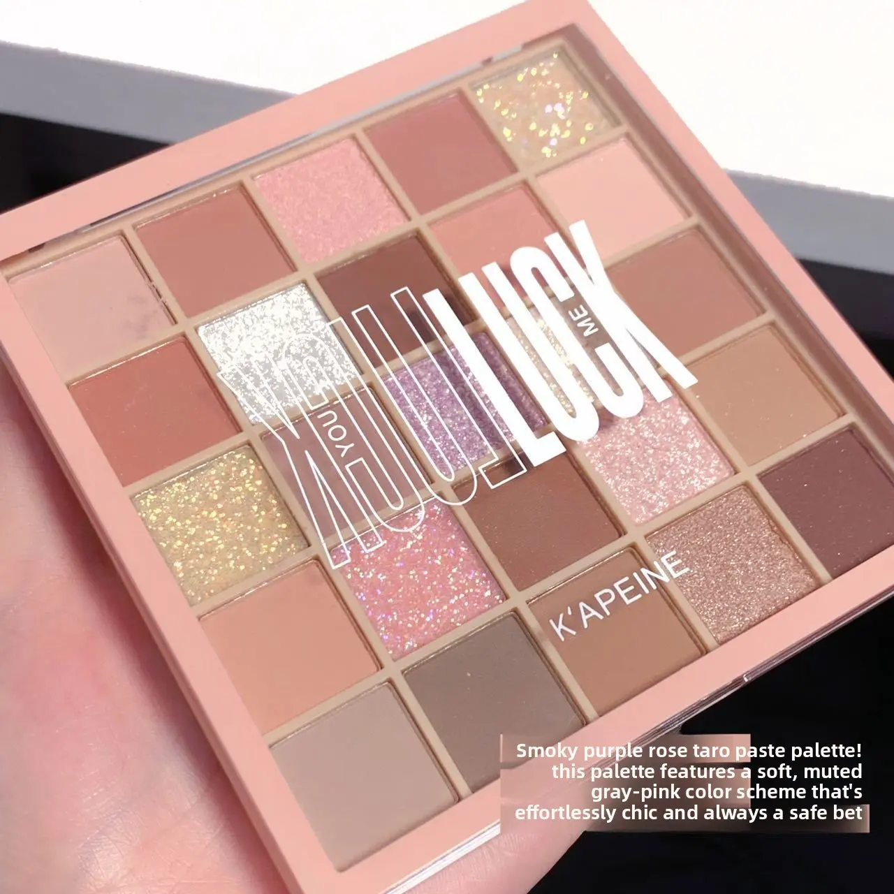 Capel 25-Color Lucky Eyeshadow Palette Pearlescent Fine Shimmering Beginner Makeup Milk Tea Rose Color Makeup KAPEINE Cosmetic rose palette