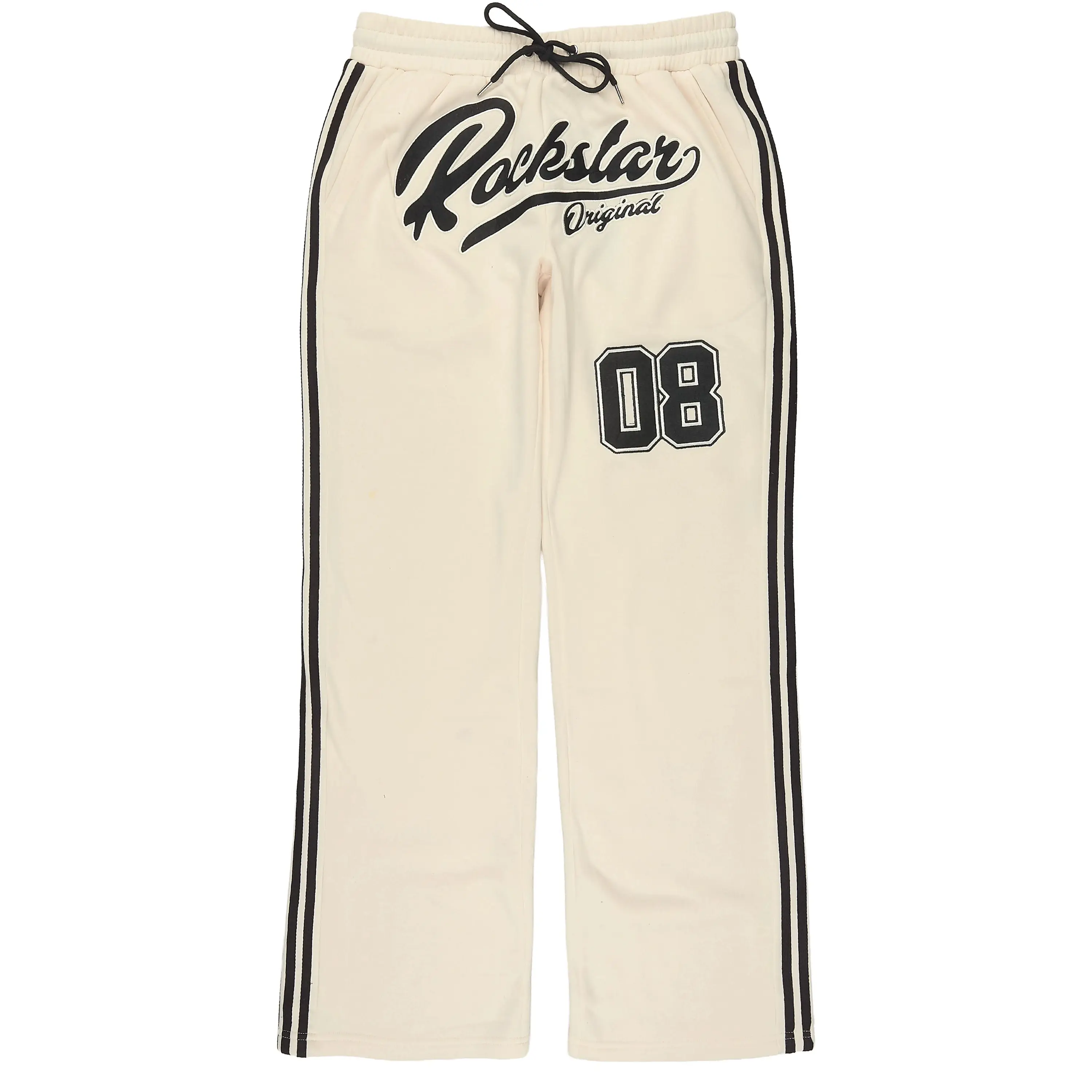 Yazan Black/Cream French Terry Relaxed Pant