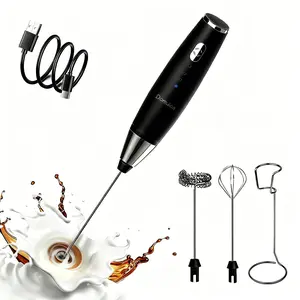 Domulax Handheld Milk Frother for Coffee,Rechargeable & Waterproof Electric Stainless Steel Whisk Portable Foam Maker for Matcha Cappuccino Latte Frother,Kitchen Gadgets, Mothers' Day Gift Cream Machine, Household Appliances