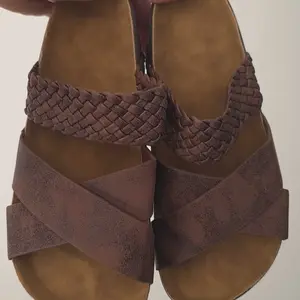 Women Sandals Beach Sandals New Thick Bottom Braided Cross Casual Solid Color Slippers Springfresh