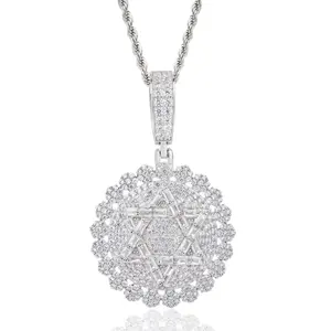 UCCIYO David's Star Pendant 18k Gold-Plated Lab-Created Moissanite S925 Sterling Silver Moissanite Pendant Necklace For Women Men Hip Hop Jewelry Gift【#P1074】