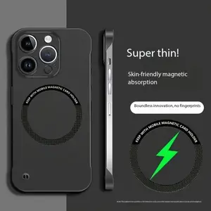 Ultra-Thin Frameless Cooling Shell Case for iPhone 16 Pro Max 15 14 13 12 11 Pro Plus Monochrome Design Magnetic Absorption