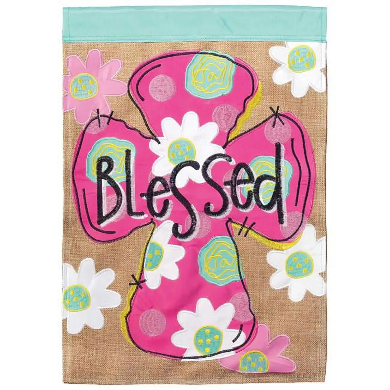 13 x 18 in. Blessed Floal Cross Garden Flag