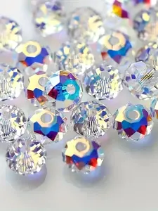 116/100pcs Austrian Crystal Beads, Bead Assortment, Super Shiny Spacer Beads for Jewelry Making, DIY Beading Accessories, 4mm 6mm 8mm Sizes