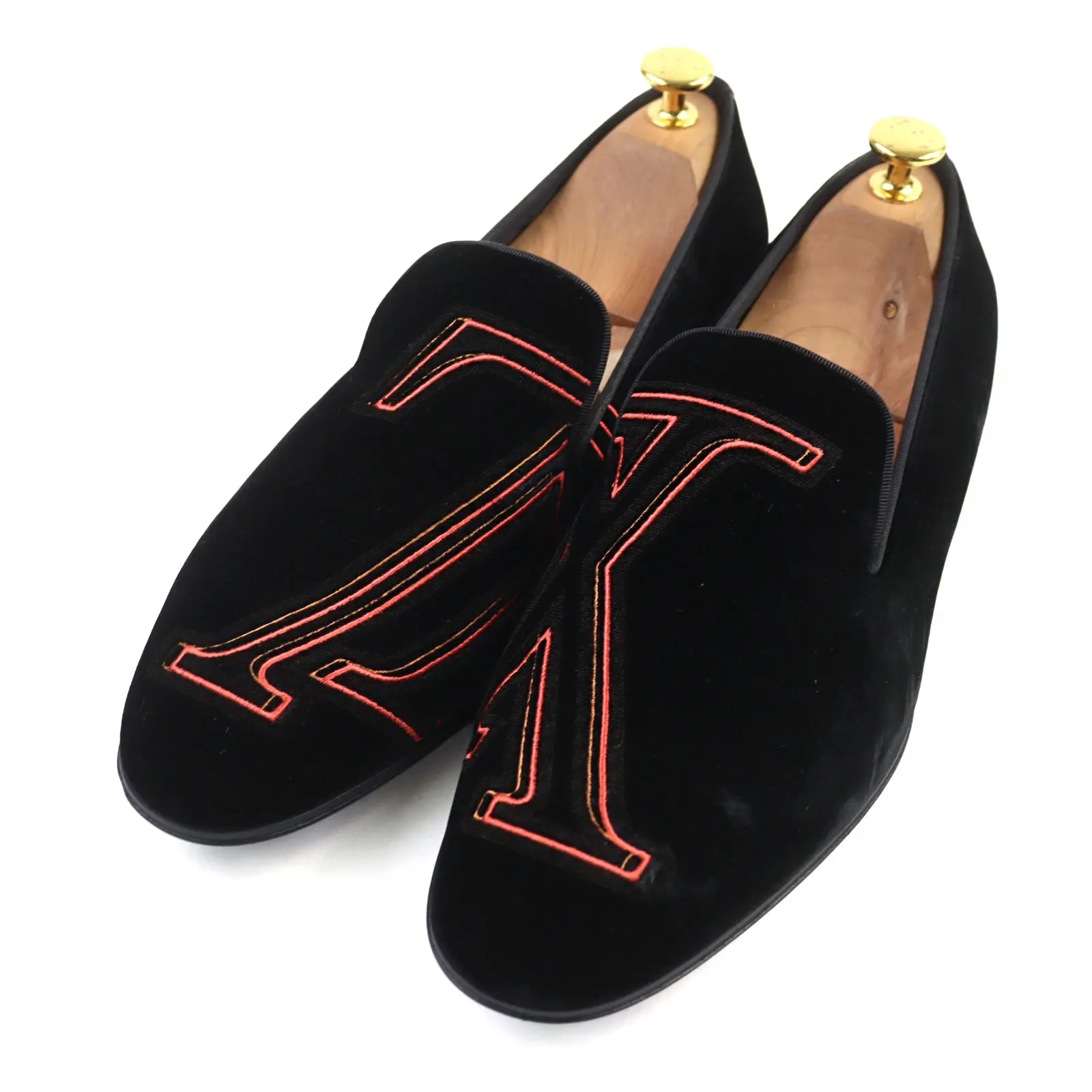 Pre-owned Louis Vuitton Suede Small Leather Goods Velour Loafers