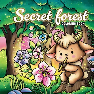 Secret Forest Coloring Book: A Magical Coloring Adventure with Enchanting Forest Spirits, Fairies, Woodland Creatures & Animals, Easy Sweet Treat Bible Study Workbook, Spooky Halloween Screaming Goat Miniature Coloring Books