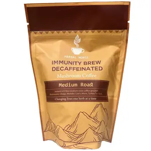 Herbal Nurse DECAF Mushroom Coffee - 6 Mushrooms for Immunity and Wellness with Lions Mane & Chaga for a Natural ENERGY Source - Beverage