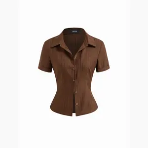 Cider Polo Collar Texture Button Up Shirt