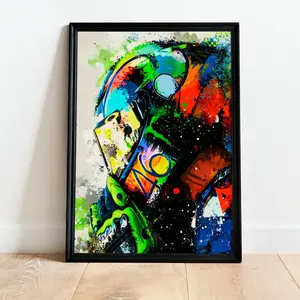 (Poster)Rossi Motorcycle Racing Art Poster, Motogp Painting, Sports Wall Decor, Gift for Racing Fan, Racing Decor
