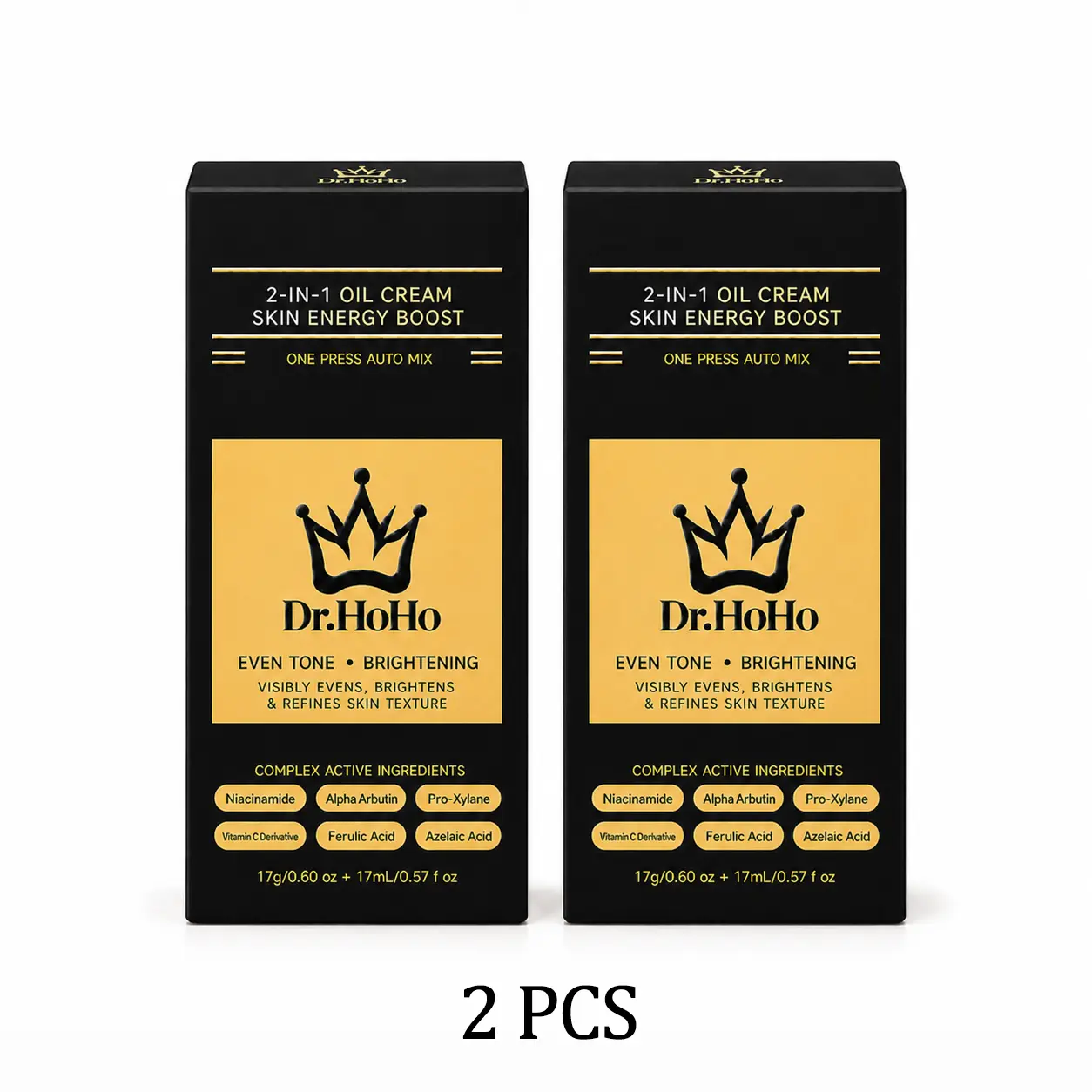 Dr.HoHo Niacinamide & Vitamin C  Serum – 2-in-1 Oil Cream with Alpha Arbutin & Azelaic Acid – Dark Spot & Skin Energizer – Hydrating Lightening Face Care for Even Tone & Glow