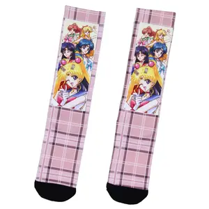 Pretty Guardian Sailor Moon Crystal Characters Sublimated Adult Crew Socks 1 Pair
