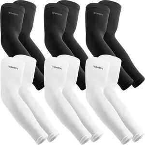 6 Pairs Arm Sleeves, UV Sun Protection UPF 50 Cooling Sleeves,  Compression Arm Covers for Golf Basketball
