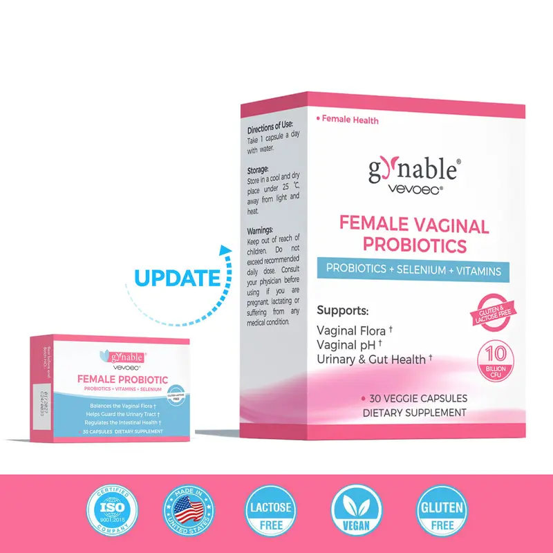 Gynable Female Probiotics | Women's Probiotics for HPV, BV, UTIS,Yeast Infection, pH Balance, Odor- All in One Solution with Lactobacillus&Selenium,VitaminC, D,Folate Probiotic Blend supplement,Gluten-Free,Vegan,30 Count For 1 Month,TikTokShopBlackFriday