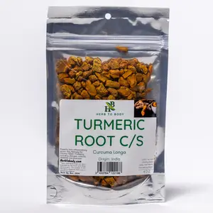 Herb To Body Turmeric Root C/S 4oz Pure Curcuma Longa from India for Cooking Smoothies and Everyday Use