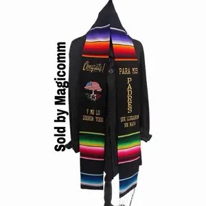 Graduation Stole Class of 2026 with Colorful Stripes and Embroidery for Special Occasions