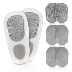 Detachable and combinable arch pads for inward and outward splayed feet, breathable insoles for women and men, flat foot correction insoles