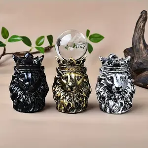 Vintage Lion Throne Base, Crown Lion Display Stand, Heavy Resin Decoration, No Power Needed, Classic Luxury Centerpiece, Figurine