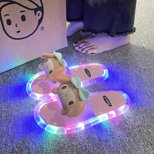 Cute Cartoon Light Up Slides LED Luminous Slippers Non-Slip Indoor Outdoor Sandals wide feet
