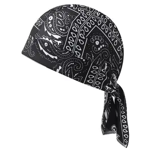 Bandana Style Satin Durag for Men, Paisley Print Headwrap with Long Tail, Streetwear & Fashion Accessory