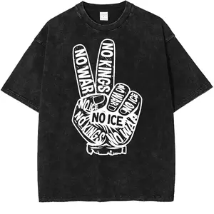 No Kings No War No Ice Protest Washed Shirt