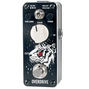 Sondery Overdrive Pedal for Electric Guitars with 2 Modes of Boost and Normal, An Overdrive Sound of Tube Valve Combo Amplifier, True Bypass Mini Size Art Design Series