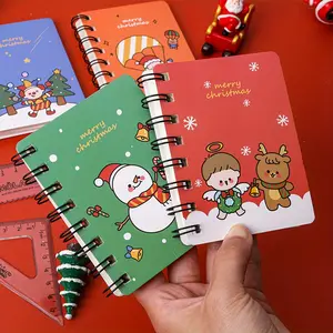 80pages/set Christmas Coil Book, Mini Portable Christmas Holiday Gift, Notepad Small Book, Pocket Notebook