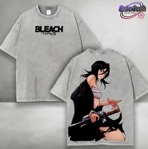 Kuchiki Rukia BLEACH Washed T-Shirt, Hoodie, Unisex Oversize Heavyweight Cotton Vintage Washed Tee Gift For Anime Fan, Bleach T-Shirt HWJ