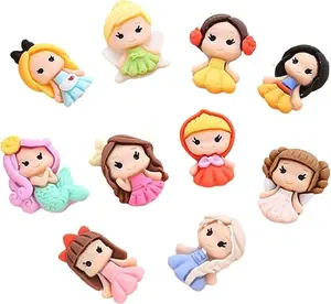 20Pcs Slime Charms Resin Kawaii Cartoon Princess Cute Set Assorted Princess Flatback Slime Beads for Scrapbooking Embellishments DIY Craft Making Ornament Hair Clip