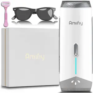 AMIFIY Painless IPL Laser Hair Removal Machine for Women Men with Ice Cooling 3 Intensity Levels 2 Treatment Modes Face Body Kit Razor Glasses Home Use