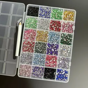 Sparkling Flat-Back Nail Art Rhinestones, Elegant Rhinestone Decorated, 9,000 Pieces for DIY Fashion Accessories, Phone Cases & Handicraft Crystal Decorations