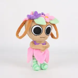 Dandy's World Bassie Plush Toy - Cute Anime Girl Doll with Floral Headband & Pink Dress - Perfect Birthday & Christmas Gift for Kids