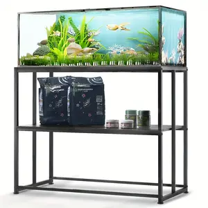 VEVOR Aquarium Stand, 40 Gallon Fish Tank Stand, 36.5 X 18.5 X 29.5 In Steel Turtle Tank Stand, 335 Lbs Load Capacity, Reptile Tank Stand With Storage, Hardware Kit, And Non-slip Feet, Black
