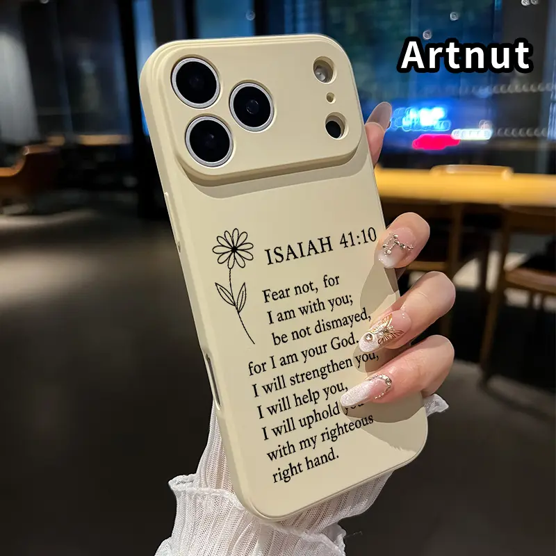 Divine Comforting Verse Pattern Phone Case for iphone 17 Pro Max 16 Plus 15 14 13 12 11 Air XR E Liquid Silicone Anti-Drop Ultra Mobile Phone Thin Back Cover for Girl