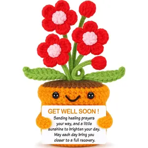 Thoughtful Get Well Soon Gift Box for Women | Surgery Recovery & Cancer Care Package with Crochet Flowers | Thinking of You Cheer Up Gift