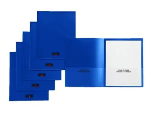 School Smart 1540637 Take Home Heavy-Duty Folder, Blue - Pack of 24