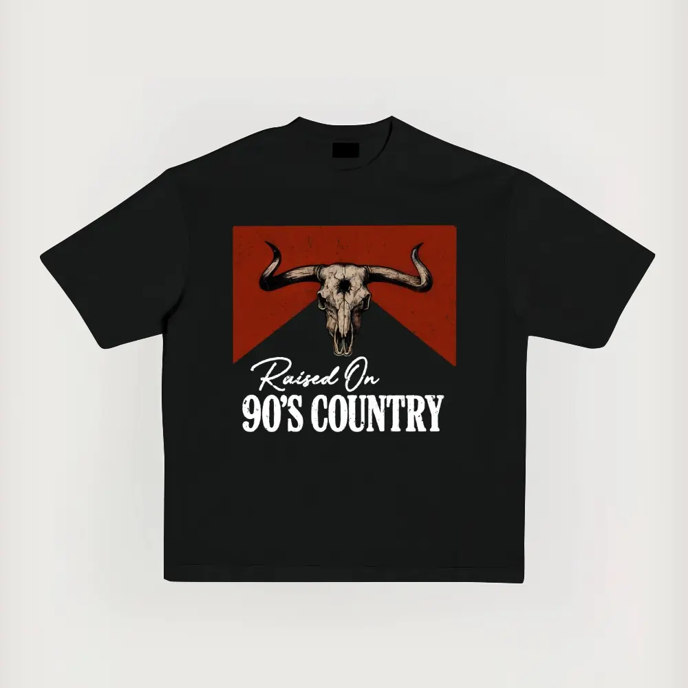 Men's 90s Country Graphic T-Shirt, Vintage Aesthetic Tee in Heavyweight Stretch Cotton, Unisex Oversize Relaxed Fit, 90S Aesthetic, Vintage Fashion