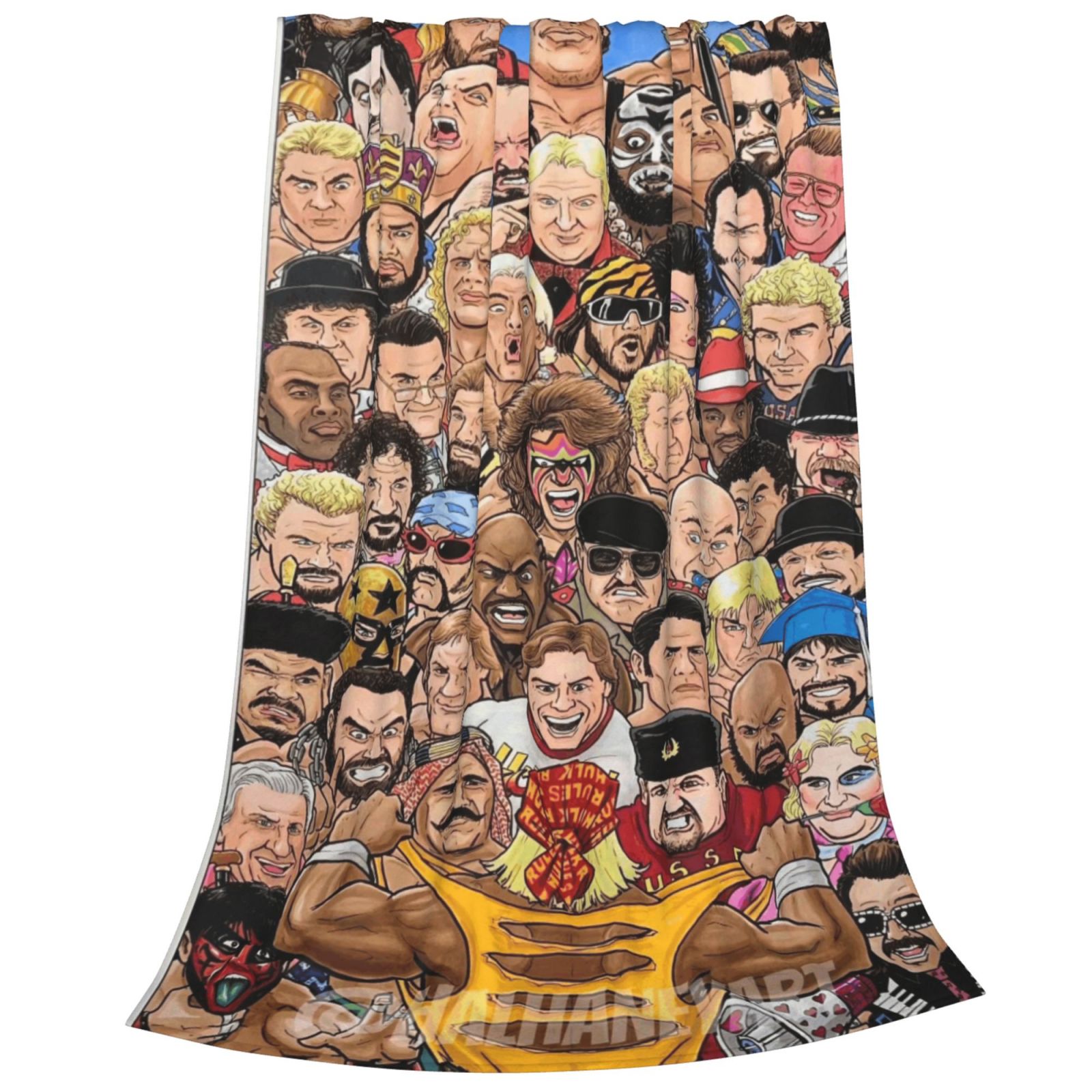 Hulk Hogan & WWE Legends Plush Blanket, Soft Wrestling Throw for Man Cave
